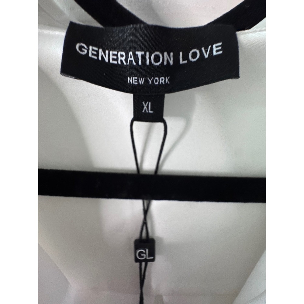 Generation Love‎ Arly Bow Blouse White Black Long Sleeve XL Top NWT (G) - Picture 3 of 11